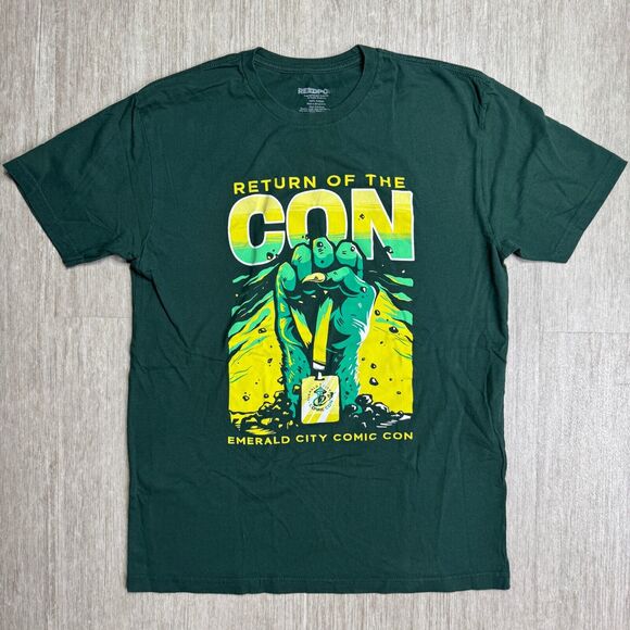 Emerald City Comic Con Shirt Zombie Rising Green Tee Adult M Slim Short Sleeve - Picture 1 of 7